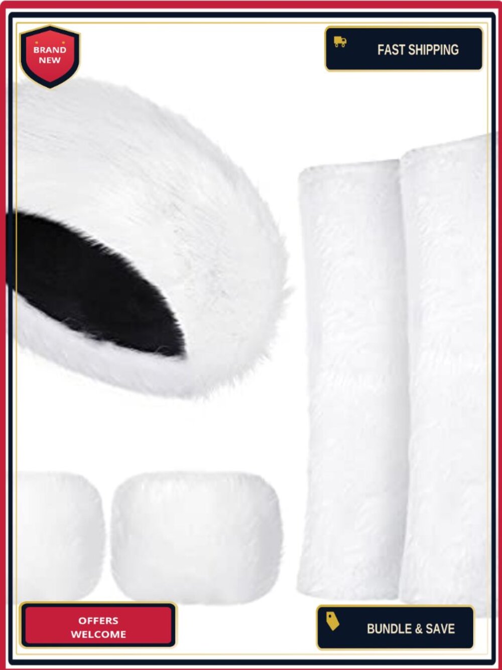 Faux Fur Headband Wrist Cuffs Leg Warmers Set Winter Warm Accessories